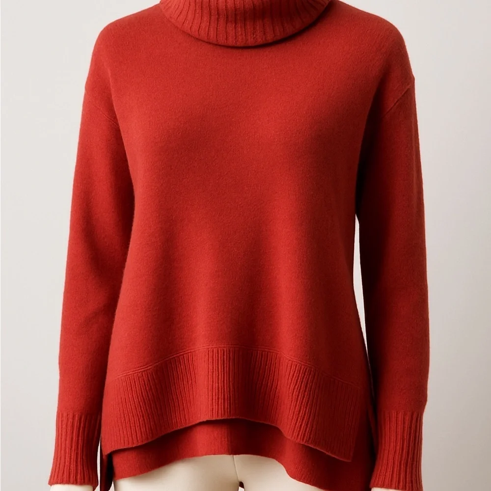 SAKS FIFTH AVENUE 100% Cashmere Turtleneck Sweater – Women’s L - Picture 1 of 14